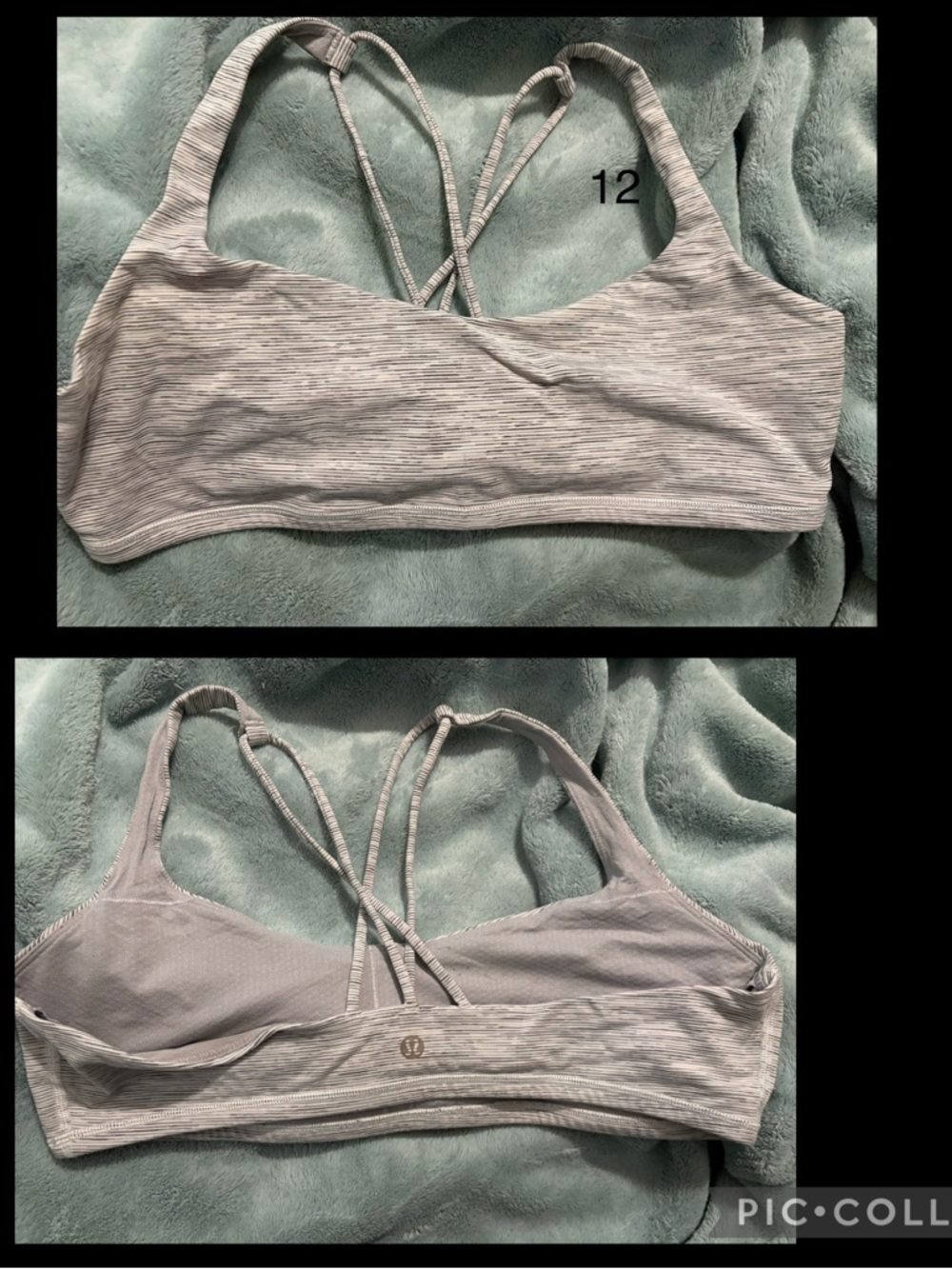 lululemon athletica Heathered Light Gray Strappy Sports Bra